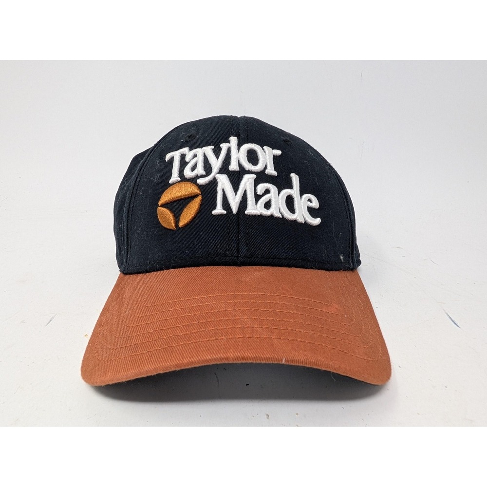 TaylorMade Hat Cap Strap Back Mens One Size Black Brown Golf Logo Twill Brim